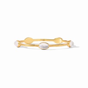 Julie Vos - Ivy Stone Bangle Iridescent Clear Crystal Large